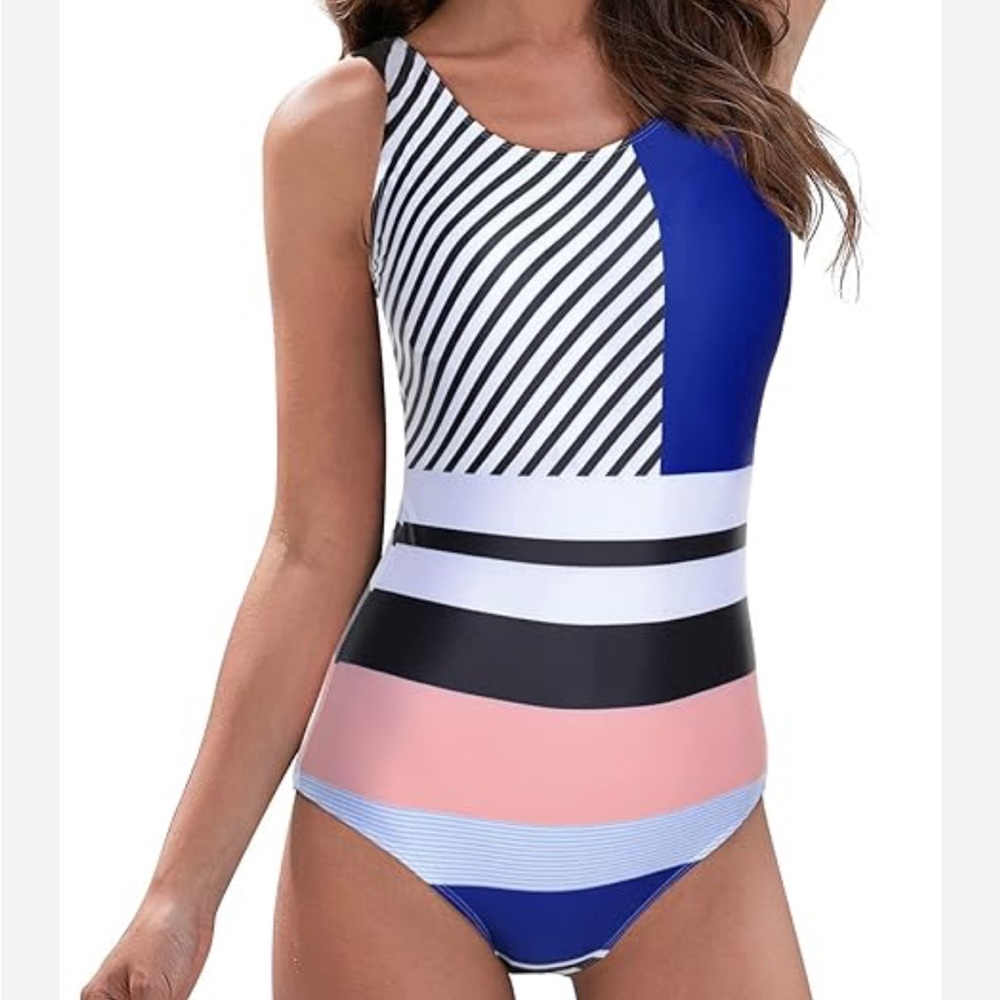 NWOT Zando Athletic One Piece Swimsuit Women Criss Cross Back One Piece